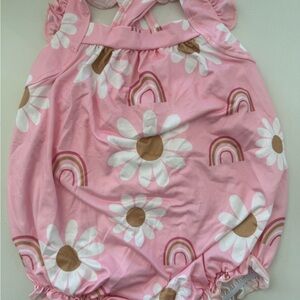Mila & Rose Ruffle Cross Back Romper #NWT